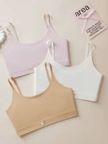 5pcs/Set Colorful Girls Bras, Casual Sports Bras For Elementary & Middle School Students, Anti-Slip & Comfortable Camisole - Multicolor - View 5