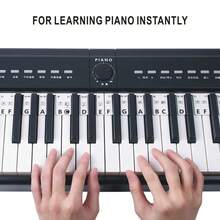 1pc Reusable Piano Key Note Guide, Easy To Install And Remove Piano Keyboard Note Labels, Fits 61/88 Full Size Keys, No Sticker Needed, Soundproof, Kalimba Thumb, Tuning Fork - Multicolor - View 2