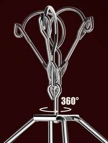 1pc Stainless Steel Clothes Drying Hanger With Clothespin - Silver - View 5