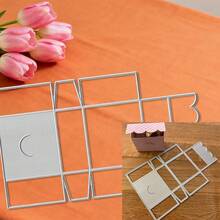 Creative Gift Box Dies, DIY Scrapbooking Album And Embossing Stencil, Greeting Card Making Tool, Card Paper Cutting Crafts ,Gift Card Making Template Die Cuts. - Silver - View 6