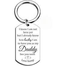 1件装新手爸爸礼物 怀孕公告 准爸爸礼物 第一个父亲节礼物创意 即将成为爸爸的准爸爸钥匙扣 - 銀色 - 查看 3