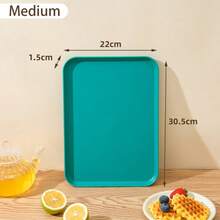 1个马卡龙色托盘，可重复使用的塑料水果/甜点盘，带支架，多功能零食盘，底部防滑，创意糖果盘，厨房装饰及用具 - 彩色 - 查看 35