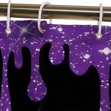 1pc/3pcs/4pcs Purple Rose Floral Bathroom Decor Shower Curtain Set, Free 12pcs Hooks Included, Elegant Holiday Atmosphere, Bathroom Mat, U-Shaped Floor Mat And Round Toilet Mat, Suitable For All Scenarios - Multicolor - View 10