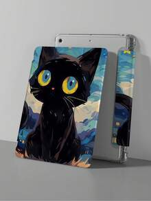 1pc Starry Sky Cat Painting IPad Protective Case, Suitable For IPad 7/8/9, IPad Air 5/4/3 9th Gen 10.2", IPad Pro 11" (A16 2025), IPad 10th Gen, With Foldable Stand - Multicolor - View 5