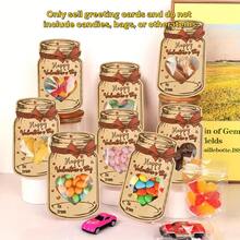 一套梅森罐派对礼品套装 - DIY 节日礼物、课堂交换礼物、毕业典礼和生日派对礼物，趣味 DIY 手工套装，心形主题卡片，情人节卡片套装 - 彩色 - 查看 3