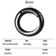 1pc 6mm/8mm Shiny Ear Rings/Ear Plugs, Suitable For Stretched Earlobes, 316 Stainless Steel Material, Piercing Jewelry - 1103 - View 18