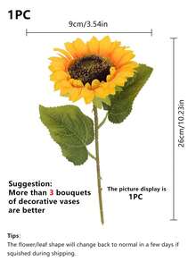 6pcs Realistic Sunflower Stems, Suitable For DIY Crafts And Home Decor - Lifelike Blooming Artificial Flowers For Indoor/Outdoor Use, Can Be Used For Bridal Bouquets, Tabletop Decor, Valentine's Day, Gifts, Handmade Sunflower Long Stem Fake Large Sunflower Decor For Outdoor Home, Wedding, Birthday Party, Thanksgiving - Multicolor - View 10