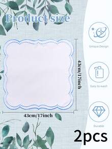 1/2/4/6/12pcs Wavy Embroidered Napkins, Solid Color Square Placemats, Fresh Minimalist Style, Suitable For Kitchen, Dining Table, Parties, Weddings, Offices, Coffee Tables, Home Decor, All Seasons - Multicolor - View 14