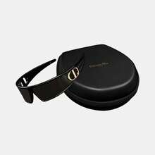 Dior 女士夏季太阳镜 女士超大一体式镜片黑色镜框金色Logo眼镜 - 黑色 - 查看 7