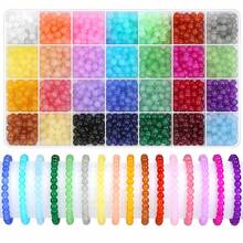 1250pcs/100pcs 6mm Glass Beads Bracelet Making Kit, Includes 28 Colors Crystal Glass Beads, Alloy Pendants, Beading Thread, Suitable For DIY Bracelets, Necklaces, Earrings, Crafts, Great For Beginners (Random Colors)