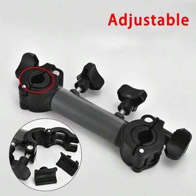 Black Multifunctional Camping Chair With Sunshade Umbrella Holder And Fishing Rod Clip