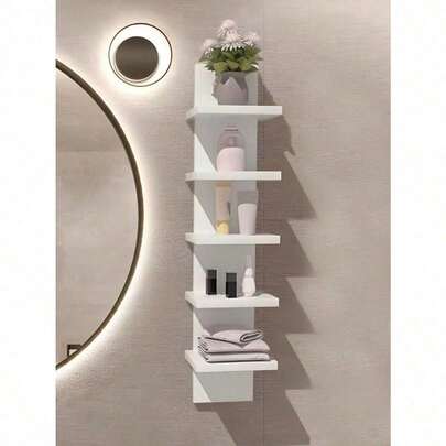 5-Tier Multifunctional Storage Rack, 2026 New Model, Easy To Install, Holds More Items, Suitable For Bedroom, Bathroom, Kitchen, Office, Living Room, Bookshelf, Great For Displaying Decorations, Bedroom Supplies, Room Decor, Autumn Decor, Home Living, Christmas, Christmas Decor, Wall Decor, Home Decor (High-Quality PVC Material, Non-Wooden, Waterproof And Easy To Clean)