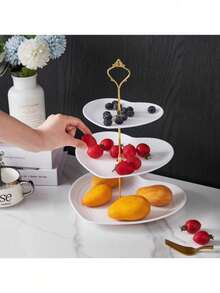 3-Tier Heart Shaped Cake Stand For Creative Wedding, Birthday Party, Candy, Dessert, Afternoon, High Tea ,Valentines Wedding, Birthday,Easter,Party Favors, Parties, Valentine'S Day, Black Valentine DAY, Valentines Wedding - 白色 - 查看 3