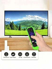 1 Pc Silicone Nightlight Remote Control Protective Case, Suitable For  ROKU RC280TV Remote, Anti-Drop & Dirt Resistant Cover - Multicolor - View 11