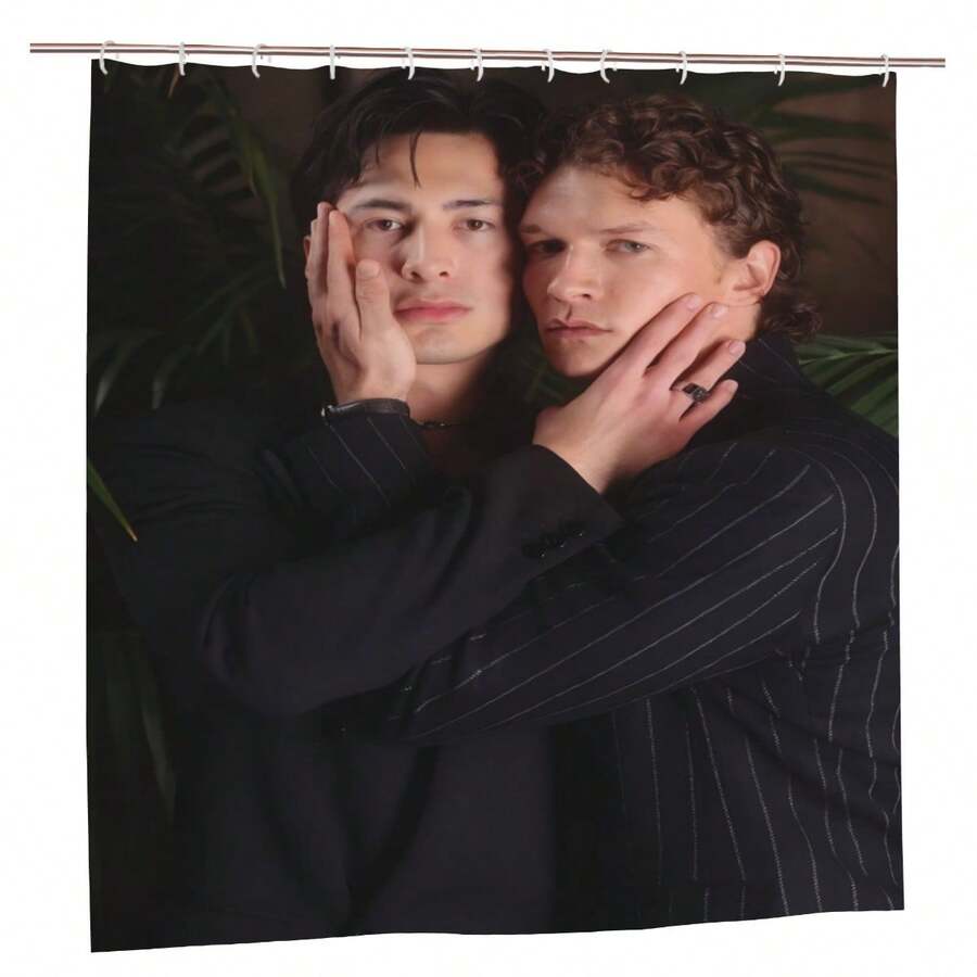 Heated Rivalry Polyester Bath Curtain With Grommet | Machine Washable, Ideal For Bathroom Partition, Perfect Valentine'S Day Gift Or Housewarming Present - in ấn - Xem 1