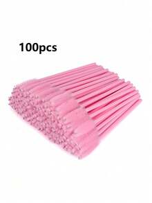 100/500支装一次性黑色睫毛膏刷、眉刷、迷你化妆工具、眼影刷、螺旋刷、赠品 - 粉色 - 查看 13