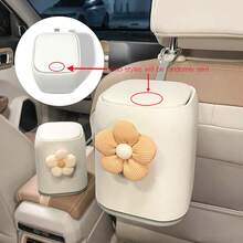 Floral Print Car Trash Can, Cute Ladies Front Seat Storage Bin, Waterproof Rear Seat Garbage Container, Multi-Functional Organizer - Multicolor - View 11