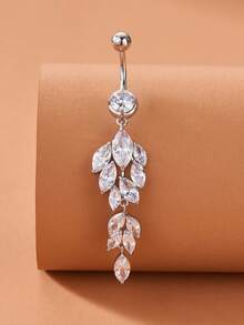 Cubic Zirconia Decor Belly Ring