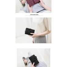 2026 New Women Wallet, Matte Texture Multi-Card Slots Snap Button Coin Purse, Multifunctional Fashion Zipper Short Wallet - Red Violet - View 5