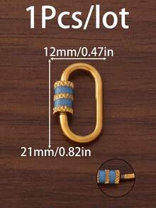 1个18K镀金不锈钢珐琅U型螺丝锁扣登山扣连接器，适用于DIY珠宝制作材料、手链、项链配件、钥匙扣等。 - U型螺絲扣 - 查看 15