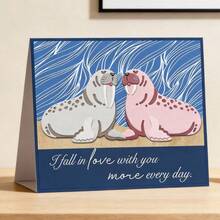 创意情侣印章切割模具，DIY剪贴簿相册和压花模板，贺卡制作工具，卡片纸切割工艺品，礼品卡制作模板模切。 - 銀色 - 查看 2