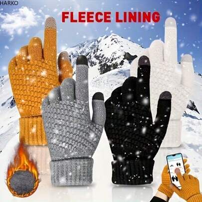 1 par vintersporthandskar för kvinnor, vindtäta varma cykling och körning, halkfria pekskärmshandskar