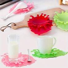 1个创意水花造型勺托，非电动番茄酱分配器厨房用具架，耐用烹饪配件，独特礼物 - 彩色 - 查看 3