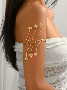 1件波西米亚风花卉装饰臂环，优雅女士身体饰品，适合派对、拍照、海滩、约会等场合。 - 彩色 - 查看 1