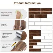 10pcs 15X40cm Wood Grain Self-Adhesive Wall Stickers, DIY Applicable For Living Room, Bedroom, Home Office Decor - 40x15cm - 10pcs - View 5