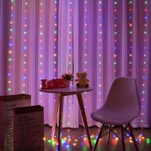 1pc 300 LED Curtain Fairy String Lights With Remote Control, 8 Modes, 9.8x9.8ft, USB Plug, Suitable For Bedroom, Indoor, Outdoor, Wedding, Party - Curtain Lights - View 11