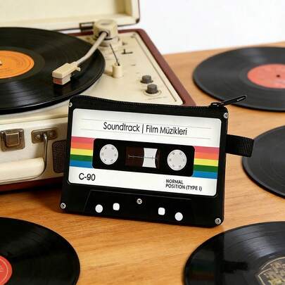 A Tape Pattern Wallet, A Fashionable Card Wallet Made Of Polyester Fiber Fabric, 13.5*11 Cm, A Printed Pattern Wallet Is Light, Style, Neutral, Suitable For Students, Activity Organizers, A Must-Have For Daily Collocation.