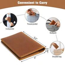 Leather Passport Holder, Passport Travel Wallet Cover Case For Men Women, Brown, 4.13 Inches X 5.5 Inches X 0.4... - Brown - View 6