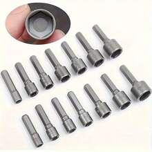 23 piezas Juego de llaves de tuerca y brocas, vástago hexagonal de 1/4", Sockets de tuerca de acero CRV de 5-13mm, adecuado para herramientas eléctricas - Multicolor - Ver 7