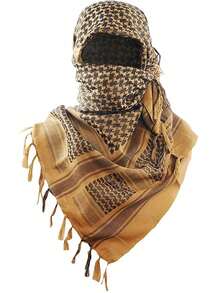 1条千鸟格战术围巾，户外露营围巾，带流苏的阿拉伯头巾，男女通用 - 彩色 - 查看 1