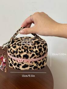 1 buah Tas Kosmetik Mini Cocok Untuk Anak Perempuan dan Guru - Tas Kosmetik Genggam Portabel Motif Leopard Lucu, Gaya Korea Modis, Ringkas dan Praktis Untuk Pesta dan Penggunaan Sehari-hari - MultiWarna - View 3