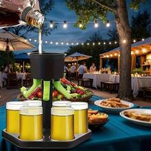 1-Piece Wine Dispenser Set With 6 Cups - Beverage & Wine Server, Perfect For Parties And Picnics