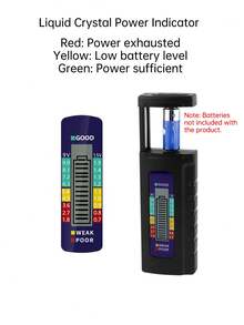 1pc Battery Tester, LCD Voltage Display, Tests C, AA, AAA, D, N, 9V 6F22 And 1.55V Batteries, Digital Remaining Capacity Display