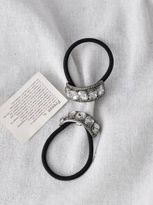 1pc Elegant Crystal Beaded Elastic Hair Tie, Versatile & Gentle On Hair, Women Hair Accessory