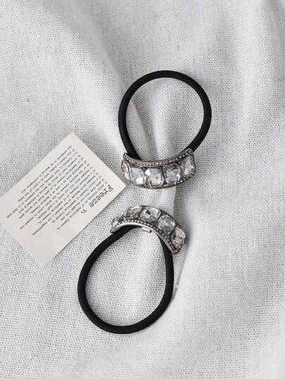 1pc Elegant Crystal Beaded Elastic Hair Tie, Versatile & Gentle On Hair, Women Hair Accessory