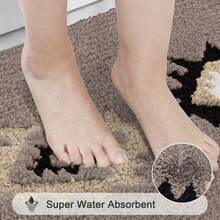 Pauwer 3 Piece Bathroom Rug Mat Set, Microfiber Shaggy Bath Mat Set, Non-Slip Ultra Soft Carpet Mats, Absorbent Bathroom Mat Set With U-Shaped Toilet Mat For Bathroom, Tub, Shower - Nâu Boho - Xem 7