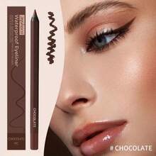 Delineador de ojos resistente al agua, ideal para uso diario, fiestas y viajes. Su fórmula suave y fácil de aplicar lo convierte en un accesorio de belleza imprescindible. Ideal para Halloween, Navidad y beneficios estudiantiles. Disponible en 7 colores. - Chocolate - Ver 8