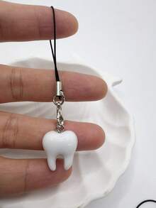 1个/3个趣味白色牙齿手机挂件 - 彩色 - 查看 3