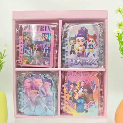 K-POP迷你笔记本套装，方便整理笔记，可作便签本、日记本，可爱风格，适合日常书写、旅行和办公使用。