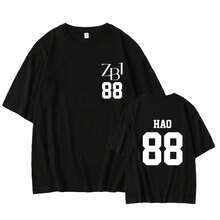 Kpop ZEROBASEONEs ZB1 Hanbin MATTHEW Woohyun JIWOONG HAO Ricky Graphic T-Shirt For ZEROSE‌ - Short Sl - 黑色4 - 查看 1