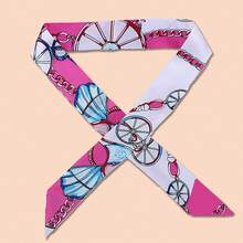 WJ1033 Narrow Long Skinny Neck Silk Scarf Bag Scarf For Handbag 1PC - A - View 19