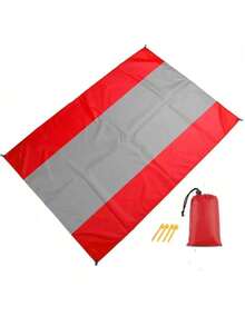 1pc Extra Large & Ultra Thin Quick Dry Beach Blanket, Extra Large Anti-Sand Beach Mat, Portable Picnic Pad, Suitable For Yard, Park, Travel, Camping And Hiking, Valentine's Day Gift For Girlfriend, Outdoor Dining Essentials, Lightweight Beach Essential (1 Set Includes 4 Pegs And Storage Bag) - Multicolor - View 6