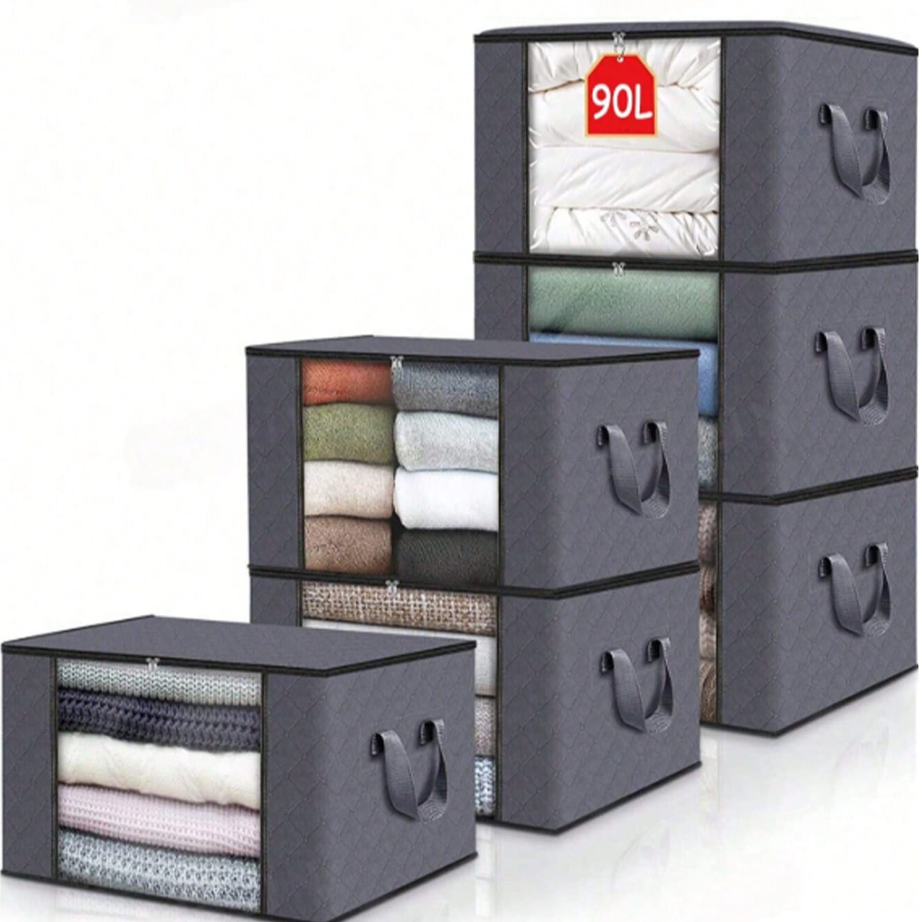 Extra Large Foldable Wardrobe Storage Bag With Reinforced Handles, Super Sized Moving Box With Zipper, Multi-Purpose Clothing Storage Bag For Clothes, Blankets, Bedding, Pillows, Toys, Bedroom, Back To School Essential Garment Bag Waterproof Bag Storage Bags Clothes Organizer Clothes Storage Clothes Bag Packing Cubes Travel Essentials Travel Organizer