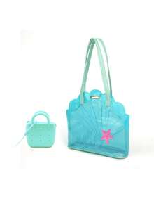 1 Blue Pvcseashell Shoulder Bag - Cute Transparent Handbag With Starfish And Shell Elements; Travel Jelly Bag, Special-Shaped Beach Bag, Shell Bag, Creative Backpack.Multi Functional Fun Bag, Made Of High-Quality Pvc Material, Anti Slip And Wear-Resistant; Secure The Handle And Prevent It From Falling Off Easily. Suitable For Daily Carrying And Travel Essentials, It Is An Ideal Birthday And Anniversary Gift, Bridesmaid Gift, And His/Her Gift. - Multicolor - View 12