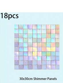 3ft X 6ft Glitter Wall Backdrop Panels, 18 Pcs - Shiny Metallic Foil Background, Suitable For Bridal Shower, Birthday, Advertising, Rainbow Silver Ceremony, Wedding Party, Engagement Decor (Note: The Product May Be Damaged During Transportation, Please Purchase Carefully) - 30*30cm - View 26