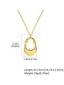 YUNCHUN 1 Set Women's Gold Asymmetrical Hollow Stainless Steel Necklace And Earrings Set, Minimalist Geometric Pendant Jewelry Set, Daily Wear Party Gift - Gold - View 10